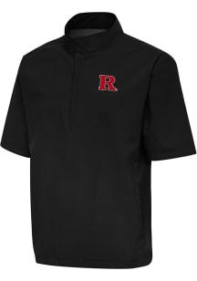 Antigua Rutgers Scarlet Knights Mens Black Brisk Short Sleeve Jacket