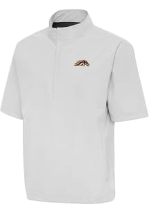 Antigua Western Michigan Broncos Mens Grey Brisk Short Sleeve Jacket