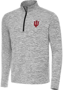 Antigua Indiana Hoosiers Mens Black Cause Long Sleeve Qtr Zip Pullover