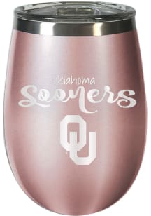 Oklahoma Sooners 10oz Rose Gold Stemless Wine Stainless Steel Stemless - Pink