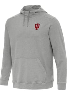 Antigua Indiana Hoosiers Mens Grey Cloud Long Sleeve Hoodie