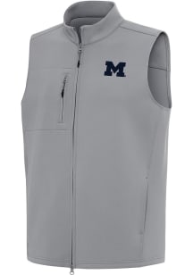 Antigua Michigan Wolverines Mens Grey Demand Sleeveless Jacket
