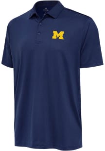 Antigua Michigan Wolverines Mens Navy Blue Ellipse Short Sleeve Polo