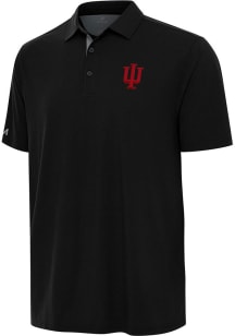 Antigua Indiana Hoosiers Mens Black Era Short Sleeve Polo