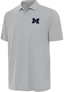 Antigua Michigan Wolverines Mens Grey Era Short Sleeve Polo