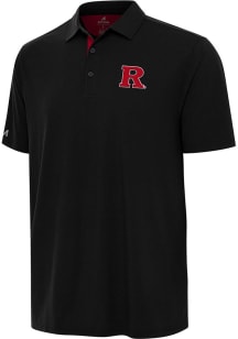 Antigua Rutgers Scarlet Knights Mens Black Era Short Sleeve Polo