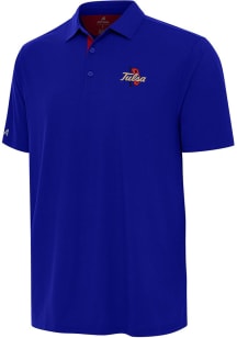Antigua Tulsa Golden Hurricane Mens Blue Era Short Sleeve Polo