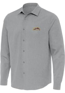 Antigua Western Michigan Broncos Mens Grey Exposure Long Sleeve Dress Shirt