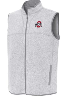 Antigua Ohio State Buckeyes Mens Grey Fortune Sleeveless Jacket