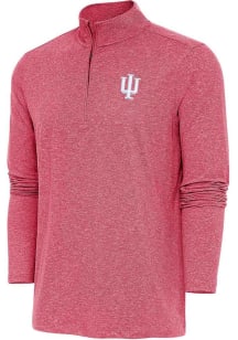 Antigua Indiana Hoosiers Mens Red Hunk Long Sleeve Qtr Zip Pullover