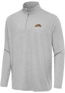 Antigua Western Michigan Broncos Mens Grey Hunk Long Sleeve Qtr Zip Pullover