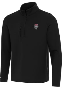 Antigua New Mexico Lobos Mens Black Insider Long Sleeve Qtr Zip Pullover
