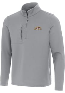 Antigua Western Michigan Broncos Mens Grey Insider Long Sleeve Qtr Zip Pullover