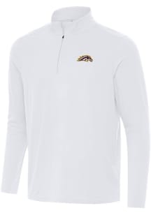 Antigua Western Michigan Broncos Mens White Intent Long Sleeve Qtr Zip Pullover