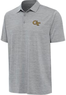 Antigua GA Tech Yellow Jackets Mens Grey Layout Short Sleeve Polo