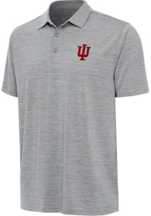 Antigua Indiana Hoosiers Mens Grey Layout Short Sleeve Polo