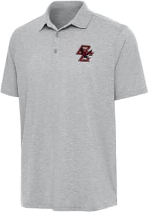 Antigua Boston College Eagles Mens Grey Par 3 Short Sleeve Polo