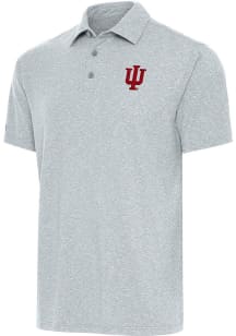 Antigua Indiana Hoosiers Grey Par 3 Big and Tall Polo