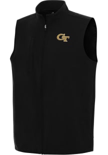Antigua GA Tech Yellow Jackets Mens Black Regard Sleeveless Jacket