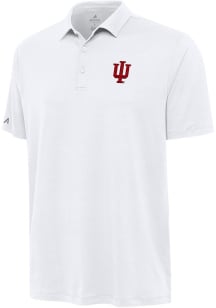 Antigua Indiana Hoosiers Mens White Reprocess Recycled Short Sleeve Polo