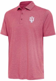 Antigua Indiana Hoosiers Mens Red Scheme Short Sleeve Polo