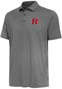 Antigua Rutgers Scarlet Knights Mens Black Scheme Short Sleeve Polo