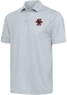 Antigua Boston College Eagles Mens Grey Skills Short Sleeve Polo