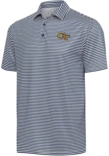 Antigua GA Tech Yellow Jackets Mens Navy Blue Skills Short Sleeve Polo