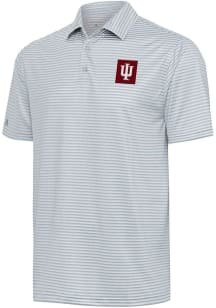 Antigua Indiana Hoosiers Mens Grey Alternate Skills Short Sleeve Polo