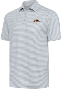 Antigua Western Michigan Broncos Mens Grey Skills Short Sleeve Polo