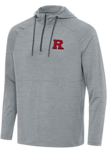 Antigua Rutgers Scarlet Knights Mens Grey Spikes Long Sleeve Qtr Zip Pullover