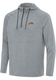 Antigua Western Michigan Broncos Mens Grey Spikes Long Sleeve Qtr Zip Pullover