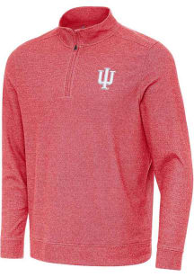 Antigua Indiana Hoosiers Mens Red Subtle Long Sleeve Qtr Zip Pullover