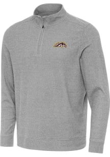 Antigua Western Michigan Broncos Mens Grey Subtle Long Sleeve Qtr Zip Pullover