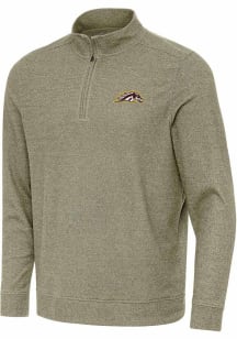 Antigua Western Michigan Broncos Mens Olive Subtle Long Sleeve Qtr Zip Pullover