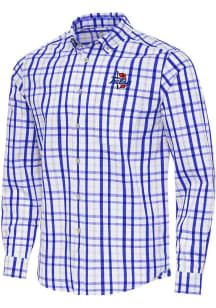 Antigua Tulsa Golden Hurricane Mens Blue Tending Long Sleeve Dress Shirt