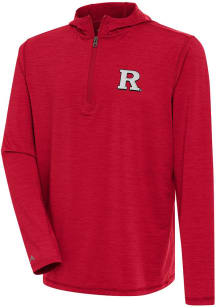 Antigua Rutgers Scarlet Knights Mens Red Tidy Long Sleeve Qtr Zip Pullover