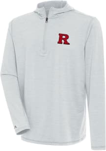 Antigua Rutgers Scarlet Knights Mens Grey Tidy Long Sleeve Qtr Zip Pullover