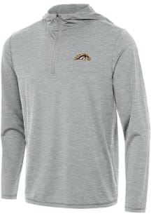 Antigua Western Michigan Broncos Mens Grey Tidy Long Sleeve Qtr Zip Pullover