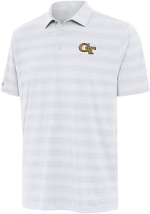 Antigua GA Tech Yellow Jackets Mens White Tunnel Short Sleeve Polo