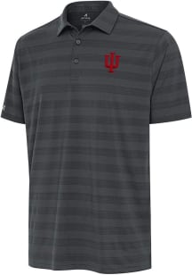 Antigua Indiana Hoosiers Mens Grey Tunnel Short Sleeve Polo
