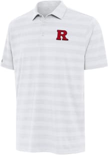 Antigua Rutgers Scarlet Knights Mens White Tunnel Short Sleeve Polo