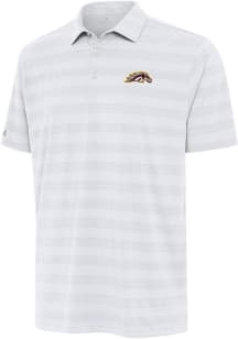 Antigua Western Michigan Broncos Mens White Tunnel Short Sleeve Polo