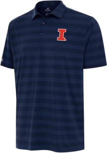 Antigua Illinois Fighting Illini Navy Blue Tunnel Big and Tall Polo