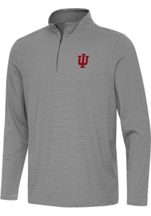 Antigua Indiana Hoosiers Mens Black Twine Long Sleeve Qtr Zip Pullover