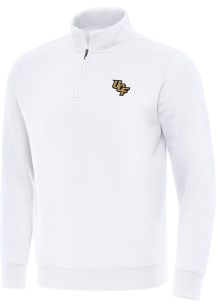 Antigua UCF Knights Mens White Victory Long Sleeve Qtr Zip Pullover