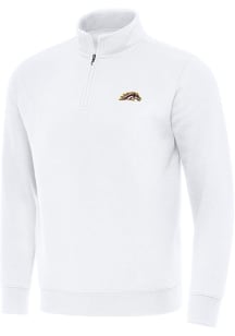 Antigua Western Michigan Broncos Mens White Victory Long Sleeve Qtr Zip Pullover