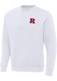 Antigua Rutgers Scarlet Knights Mens White Victory Long Sleeve Crew Sweatshirt