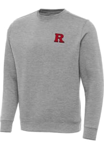 Antigua Rutgers Scarlet Knights Mens Grey Victory Long Sleeve Crew Sweatshirt