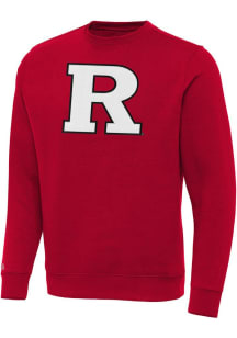 Antigua Rutgers Scarlet Knights Mens Red Full Front Victory Long Sleeve Crew Sweatshirt
